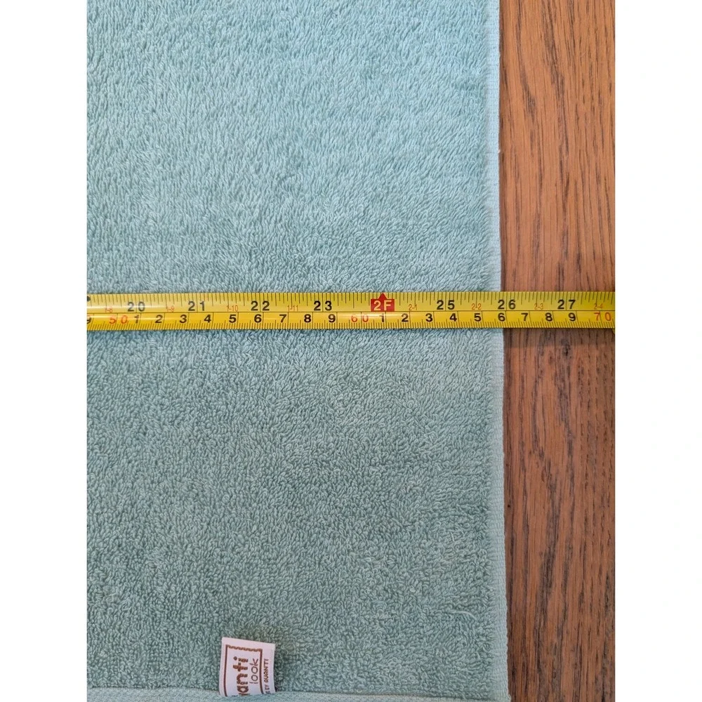 Vintage 1978 Avanti Linens 5pc Towel Set Seafoam/Mint Green Pleated Ruffle Trim